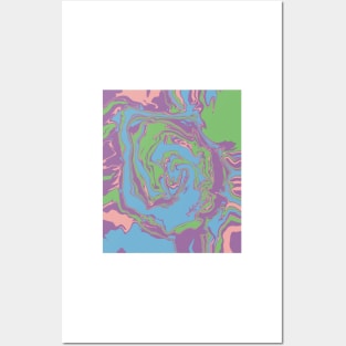 Trippy Liquid Swirls Retro Pattern Posters and Art